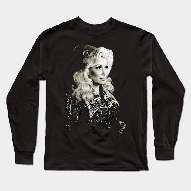 Dolly Parton Black Vintage Long Sleeve T-Shirt by tamisanita